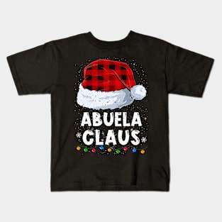 Abuela Claus Red Plaid Christmas Santa Family Matching Pajama Kids T-Shirt